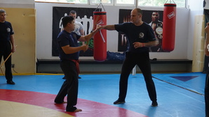 GM Chuck Canete/front/, GM Lyubomir Yordanov/left back/ and sifu Bozhidar Stanchev